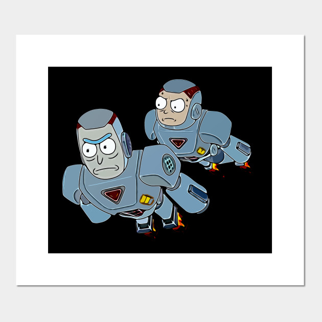 Rick and Morty Mech Suits Robots Flying Rockets - Rick And Morty - Posters and Art Prints